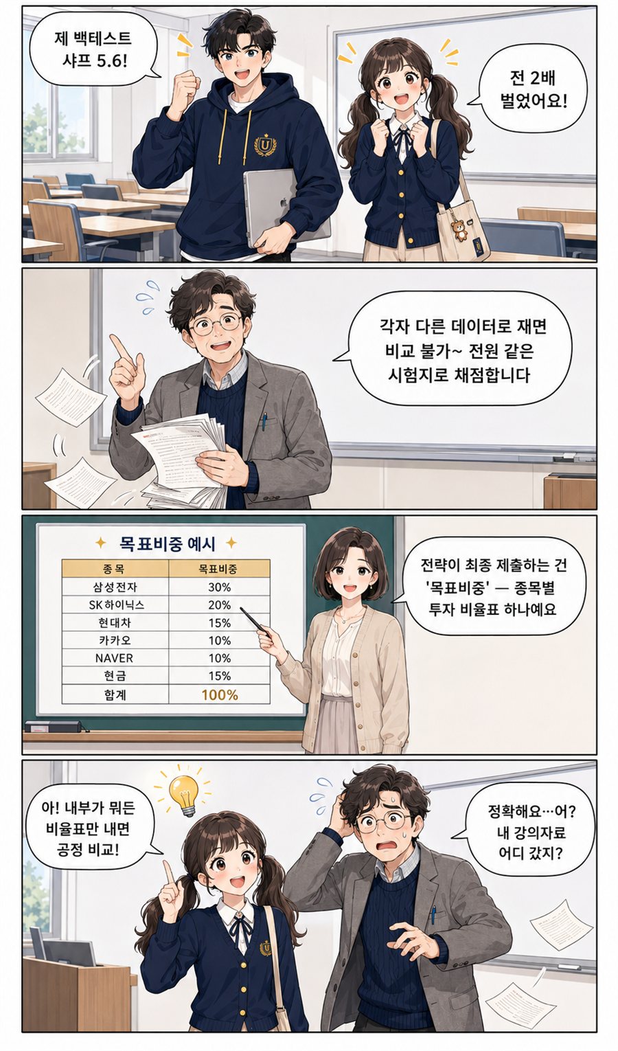 공정한 비교를 다룬 4컷 만화